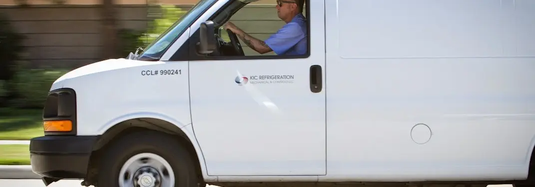 KIC Refrigeration service vehicle serving Fredericksburg area